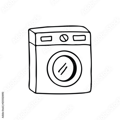Obraz na płótnie A Simple Line Drawing Of A Washing Machine w salonie
