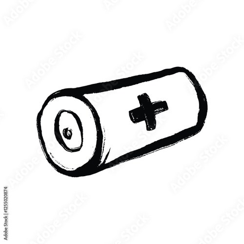 A Hand Drawn Sketch Of A Single Battery Cell
