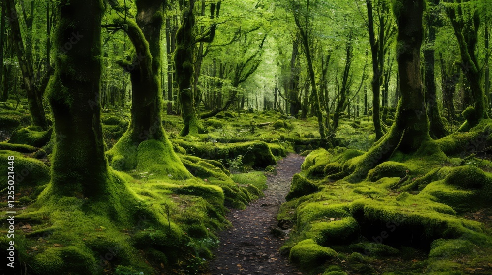 Fototapeta premium carpet green moss forest