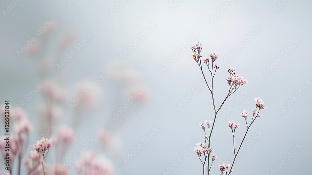 Delicate pink flowers in soft, misty background. Possible use Desktop wallpaper, social media post Delicate pink flowers in soft, misty background. Possible use Desktop wallpaper, social media post