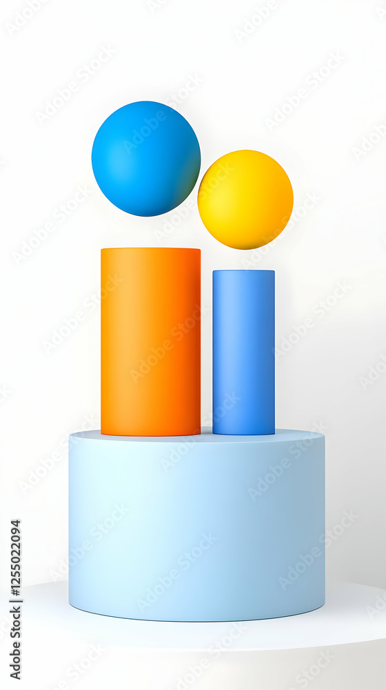Abstract 3D Render of Colorful Geometric Shapes Abstract 3D Render of Colorful Geometric Shapes