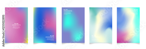 Abstract blur gradient background. Collection. Abstract liquid background. Vibrant color blend. Blurred fluid colors. Gradient mesh. Modern design template for posters, ad banners, brochures ,web.