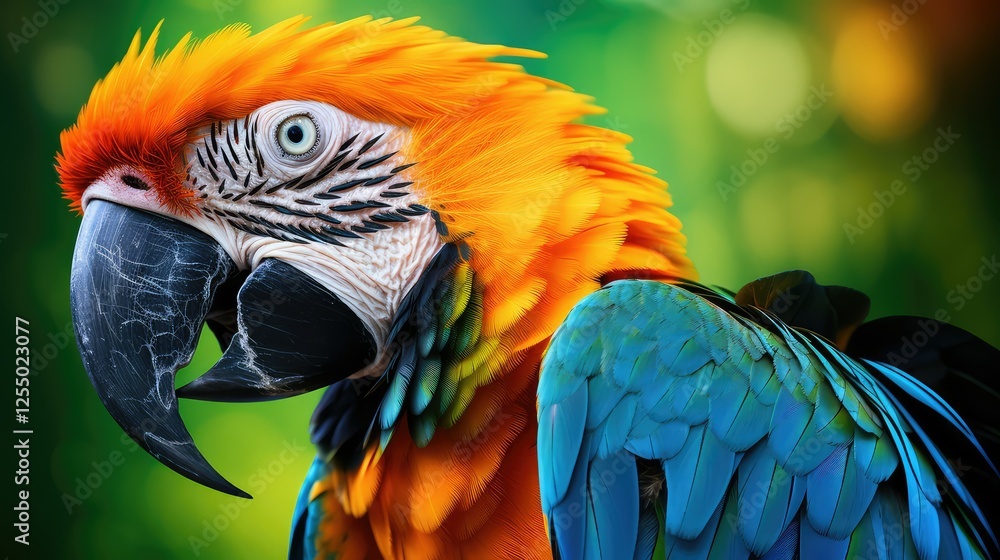 Fototapeta premium feathers orange teal green