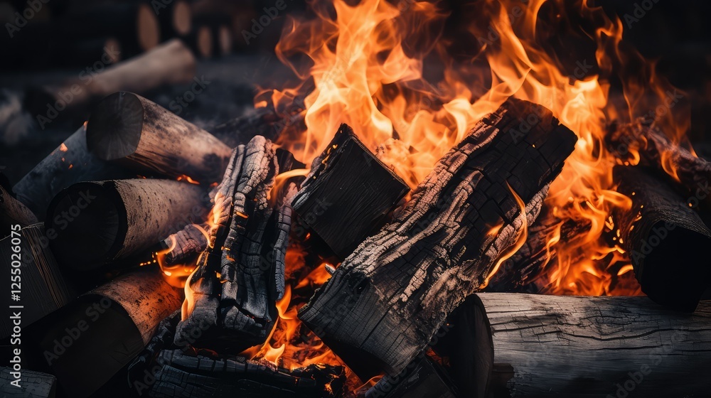 Fototapeta premium warm burning wood texture