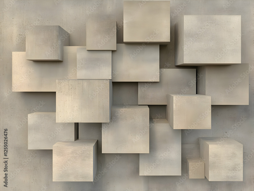 Abstract 3D Beige Cubes Background Illustration Abstract 3D Beige Cubes Background Illustration