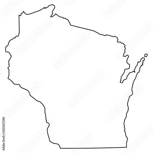 Outline Map State of Wiscon...