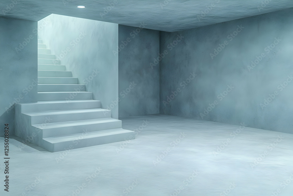 Modern Minimalist 3D Staircase Illustration Modern Minimalist 3D Staircase Illustration