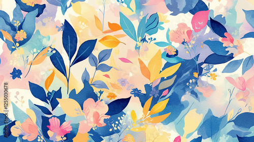 Watercolor floral pattern background