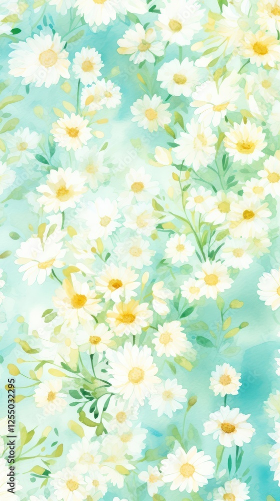Obraz premium Wallpaper daisy outdoors pattern flower.