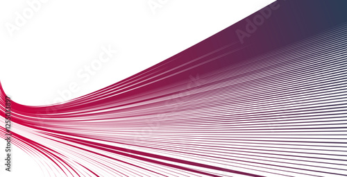 Curvature of space vector abstract art background, 3D linear flow distorted shape, deformed fluid, chaos of space.