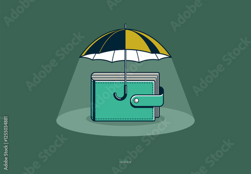 Umbrella with wallet vector...