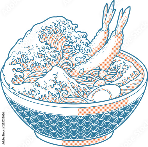 The Great Ramen Wave - Blue Orange version