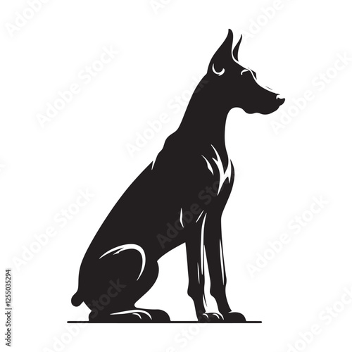 Elegant Doberman Pinscher silhouette for bold and stylish designs - Doberman Pinscher illustration - minimal Doberman Pinscher vector - dog silhouette

