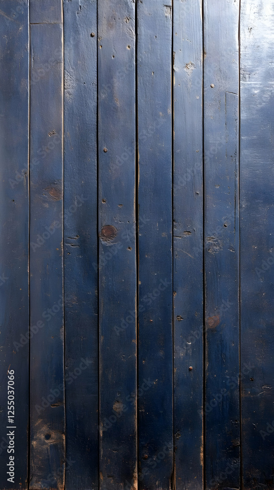 Fototapeta premium Dark Blue Wood Plank Background Texture