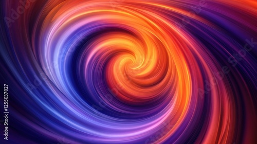 Abstract swirling cosmic nebula with vibrant orange and purple hues