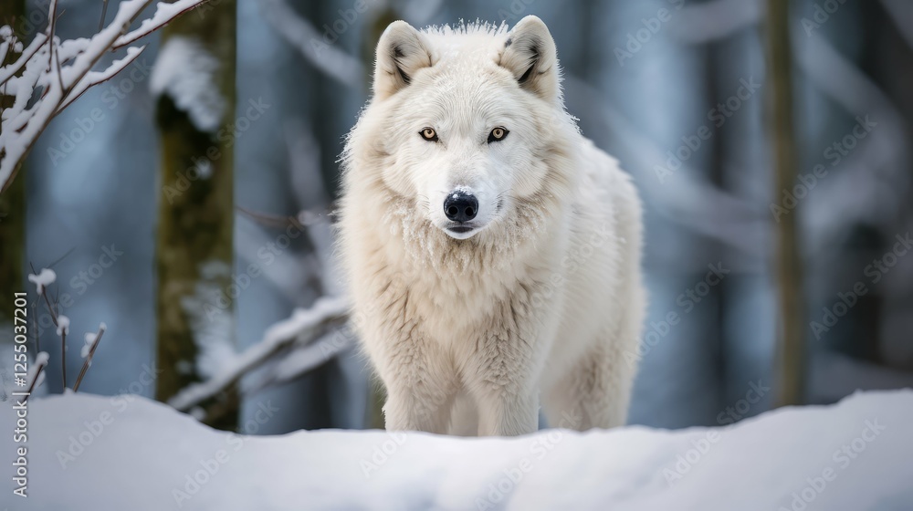 Obraz premium forest wolf white