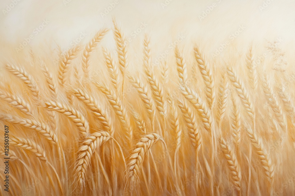 Golden Wheat Field Oil Painting Artwork . Golden Wheat Field Oil Painting Artwork .