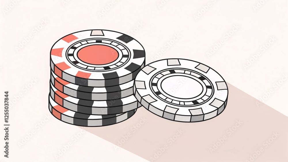 Casino gaming action with poker chips gambling arena digital illustration vibrant environment aerial view excitement and strategy for enthusiasts