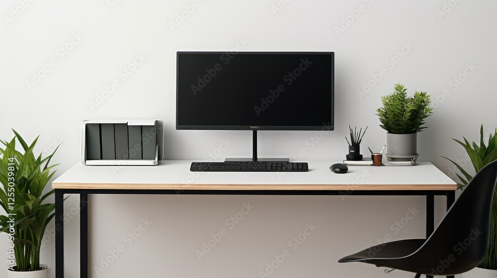 Fototapeta premium organized leaves black and white