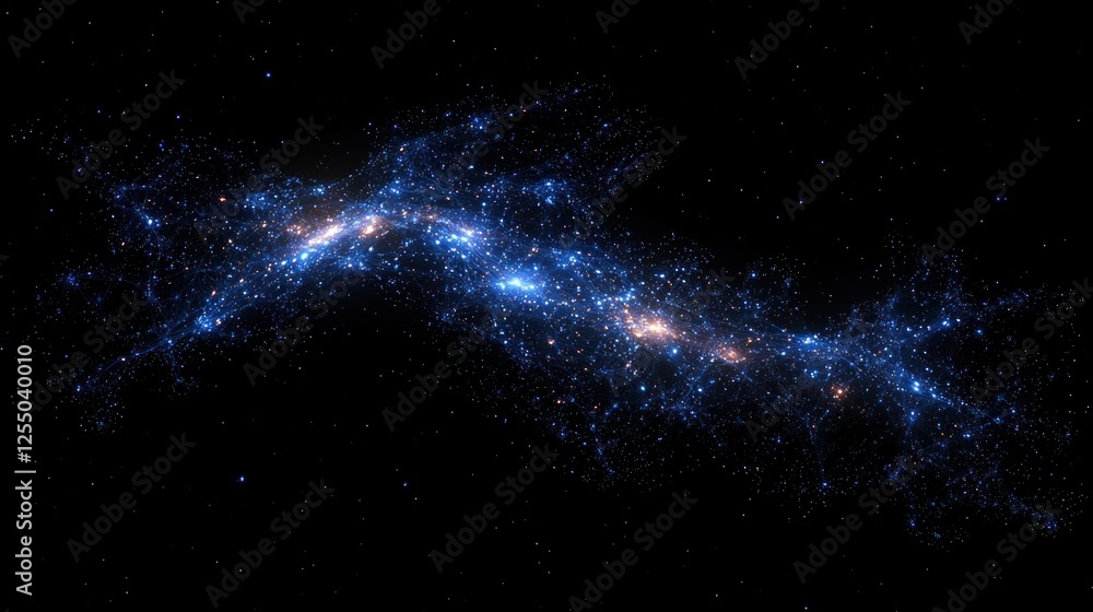 Obraz premium Excellent AI-generated cosmic data network visualizing intergalactic artificial intelligence communication