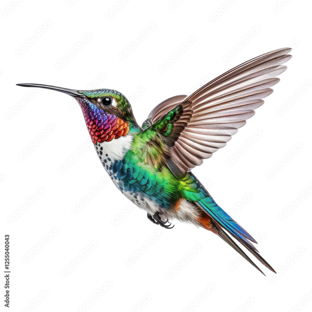 Obraz premium Hummingbird in Flight Against on Transparent background