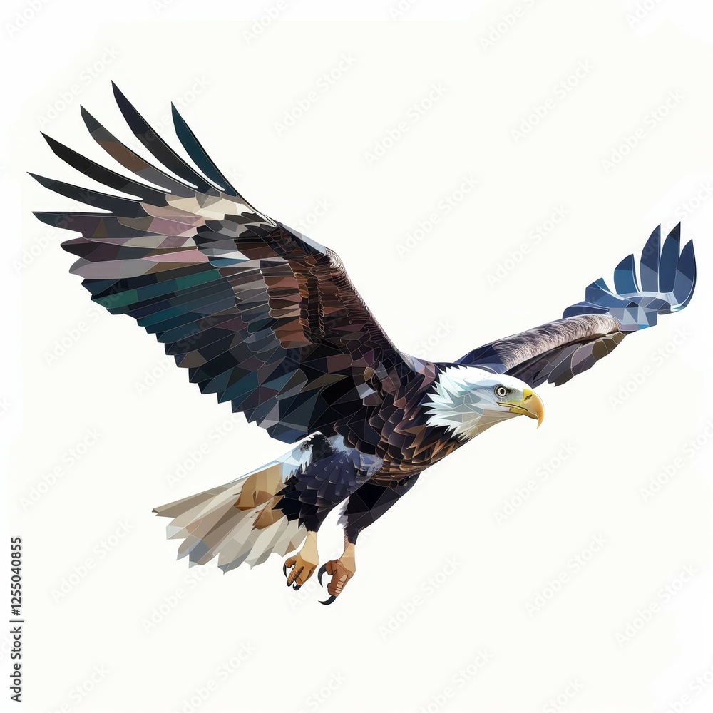 Fototapeta premium eagle low poly art on a white background Created with Generative AI technology