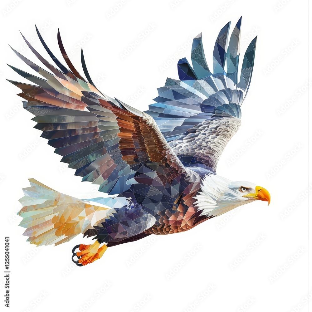 Obraz premium eagle low poly art on a white background Created with Generative AI technology