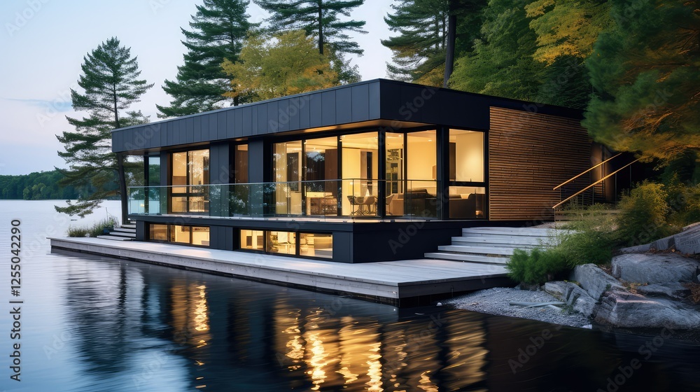 glass modern lake house glass modern lake house