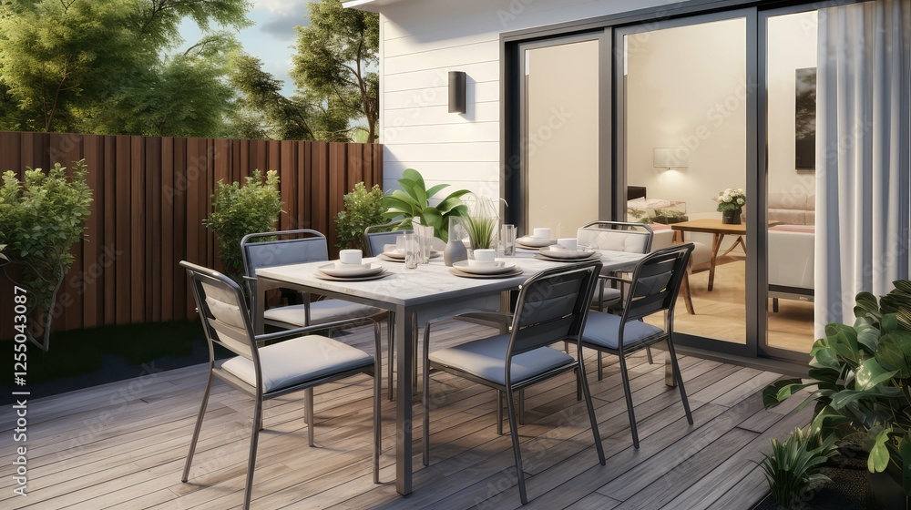 Obraz premium modern outdoor patio table