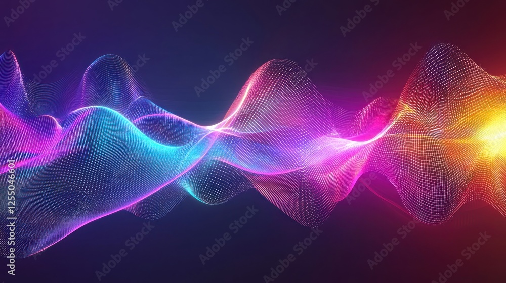 Fototapeta premium Excellent Holographic Data Background with Abstract Light Effects