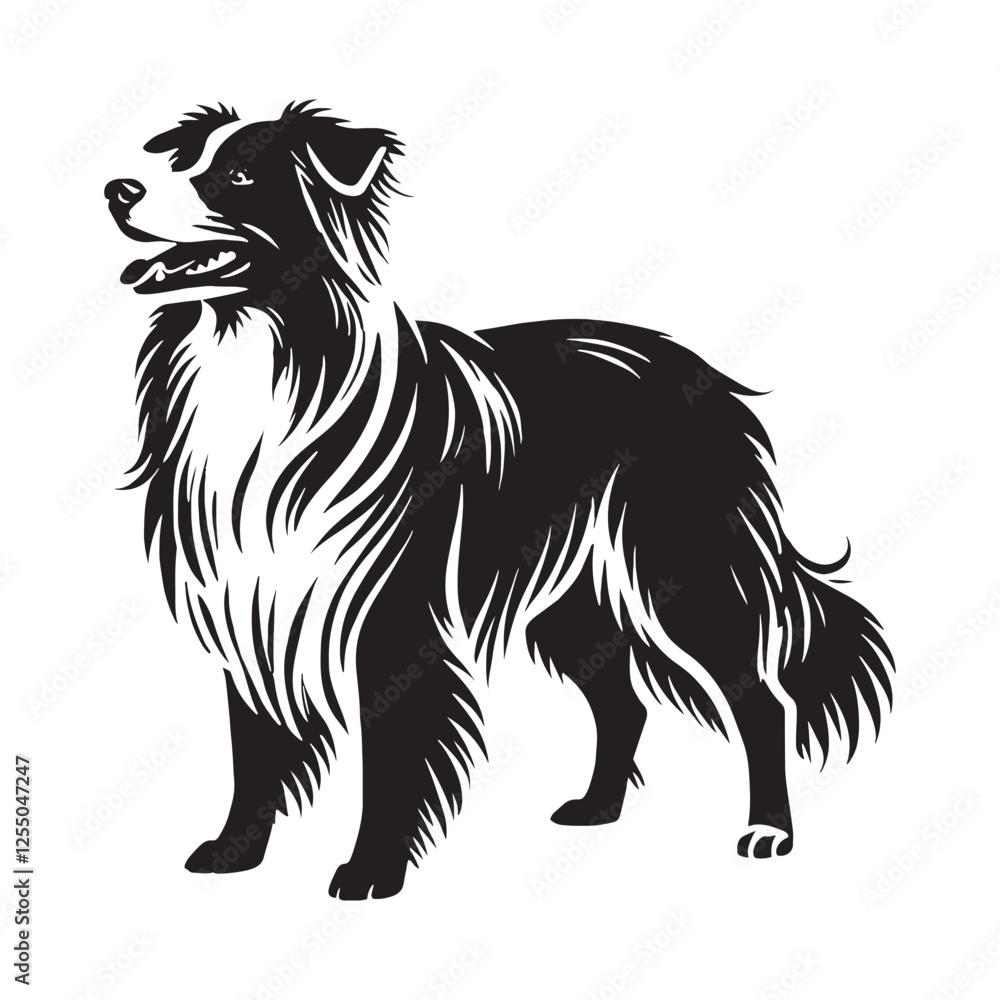 Distinct Australian Shepherd silhouette with well-defined features - Australian Shepherd illustration - minimal Australian Shepherd vector - dog silhouette
Distinct Australian Shepherd silhouette with well-defined features - Australian Shepherd illustration - minimal Australian Shepherd vector - dog silhouette