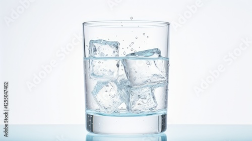 ripples glass of water white background