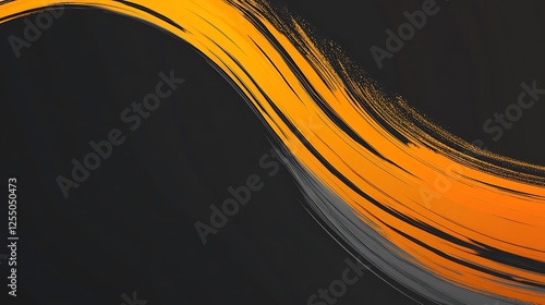 Abstract art, dynamic brush strokes, orange and gray, modern design, background photo