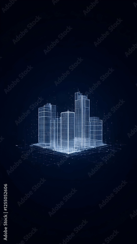 Digital Cityscape 3D Illustration Digital Cityscape 3D Illustration
