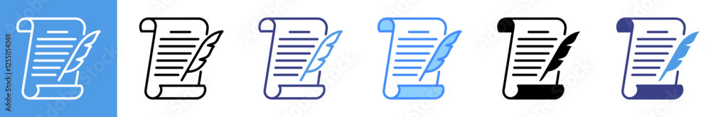 Manuscript Multistyle Icon Set Manuscript Multistyle Icon Set