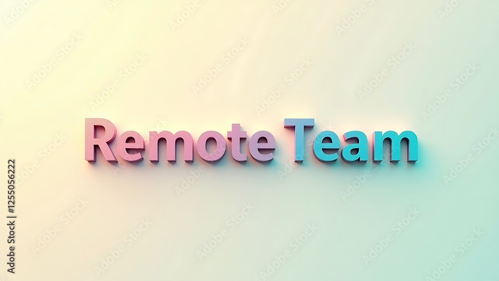 Modern text design for a remote team concept with colorful shadows Modern text design for a remote team concept with colorful shadows