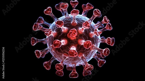 Exploring the impact of covid-19 virus visualization science lab 3d render dark background close-up