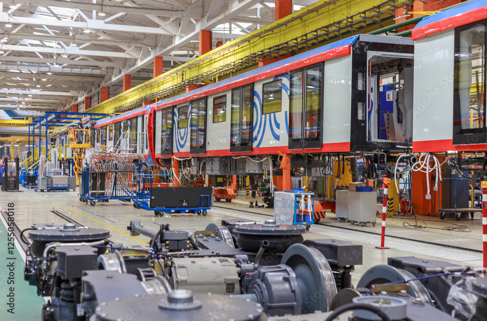 Fototapeta premium Assembly of a modern subway car.