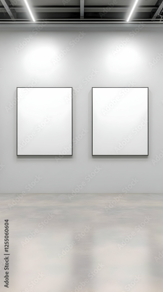 Empty Gallery Mockup 3D Render Empty Gallery Mockup 3D Render