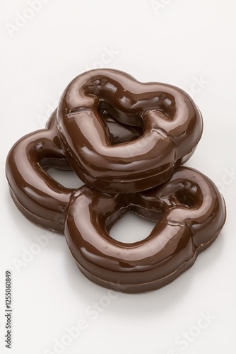 Wallpaper Mural Delicious Stack of Chocolate Covered Pretzels on a White Background Ready to Be Enjoyed Torontodigital.ca