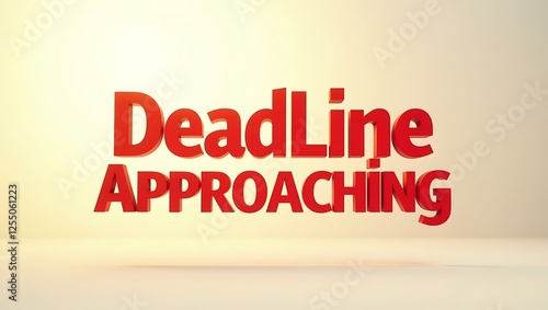 Deadline approaching reminder for work or project completion needing urgent attention