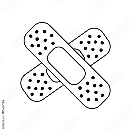 plaster glyph outline icon with white background vector stock illustration