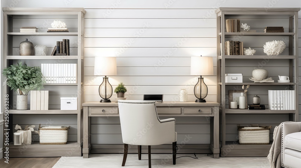 Fototapeta premium shelves shiplap wall background