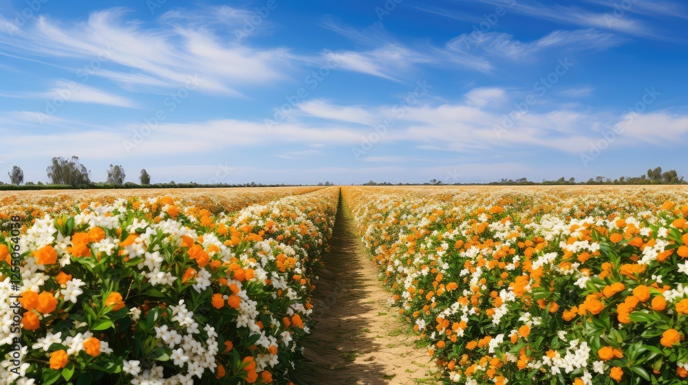 Fototapeta premium landscape orange blossom flower