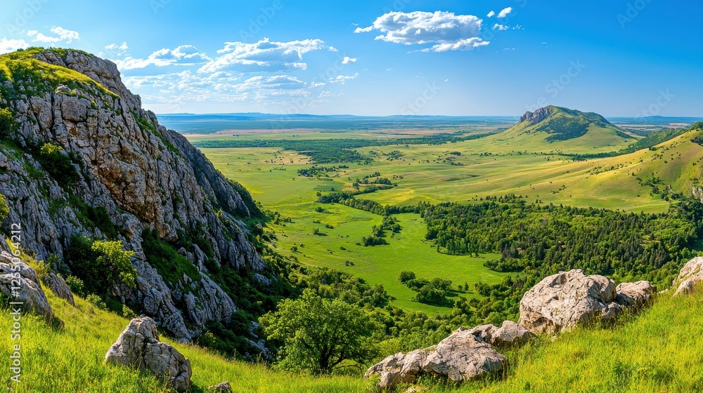 Fototapeta premium Breathtaking panoramic view of rolling hills.