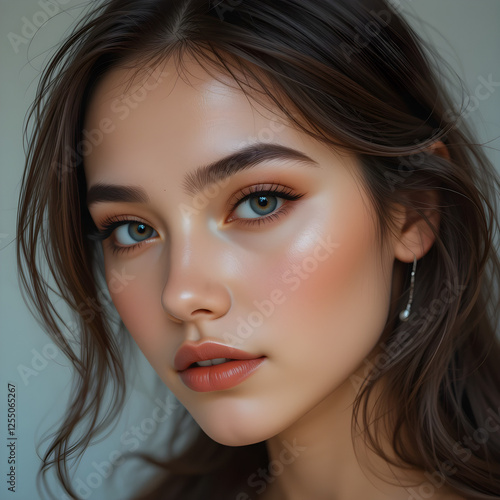 Wallpaper Mural Beauty portrait of young woman Torontodigital.ca