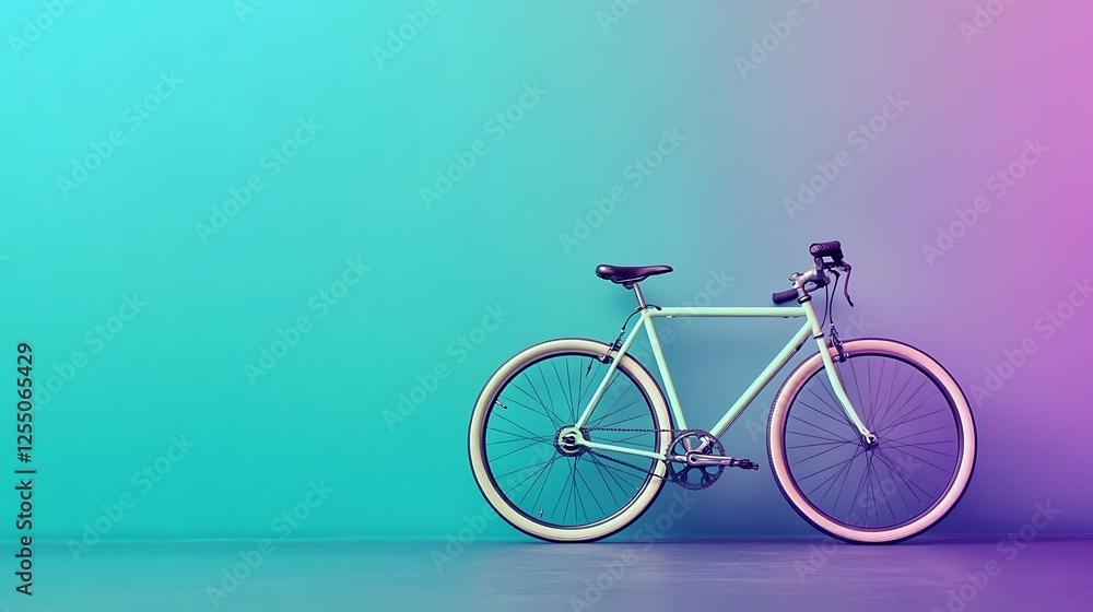 Fototapeta premium Pastel Bicycle Against a Vibrant Gradient Background