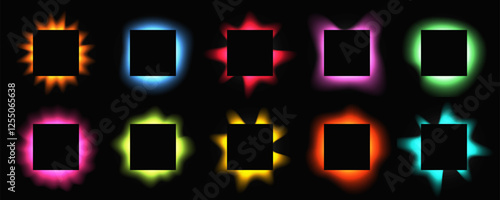 Set of square illuminate light frames