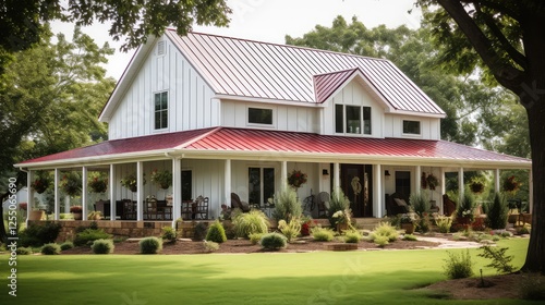 farmhouse metal roof home photo