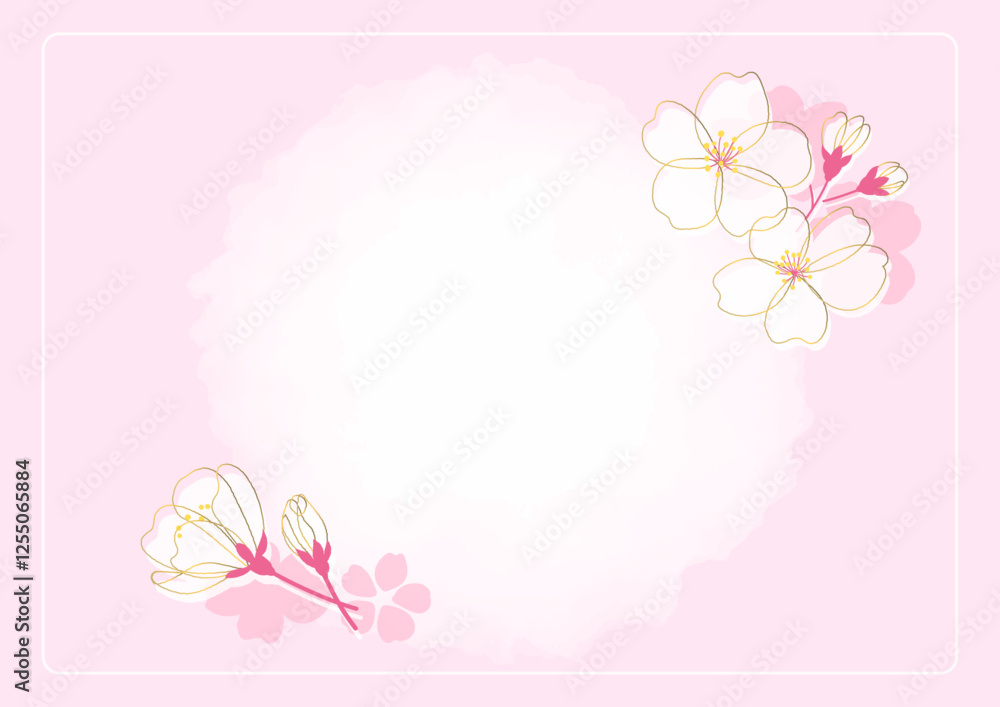 淡い桜とぼかしエフェクトの春のカード背景